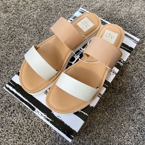 Dolce Vita Sandals Size 8 Nude and White New With Tags and Box